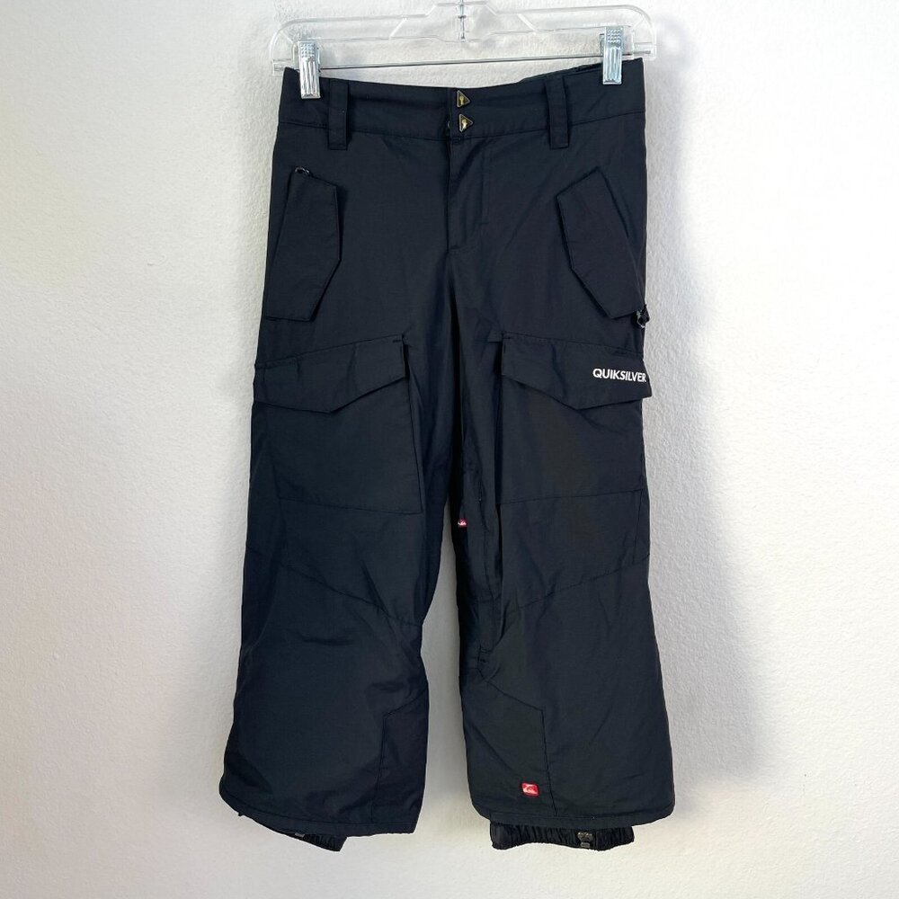 Quicksilver Kids‎ Youth Small Ski Snowboard Pants Black Loose Fit Snowpants